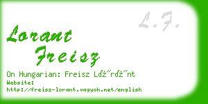 lorant freisz business card